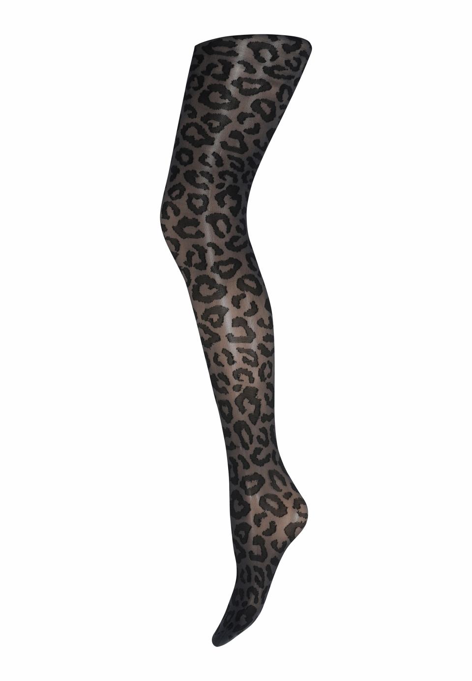 mp Leopard Pantyhose - Anthracite